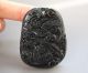 Chinese Hetian Black Green Jade Carved Dragon Pendant Nr Other photo 2