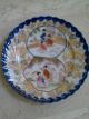 Antique Blue Border Geisha Girl Porcelain Plate Plates photo 3