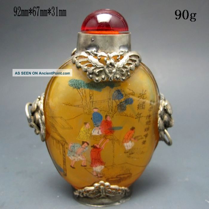 Chinese Inside Hand Painted Glass Snuff Bottle Nr/nc2046 Snuff Bottles photo