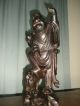 Antique Chinese Carved Boxwood Sennin Buddha Reaching Standing On Top A Dog 19c. Buddha photo 4