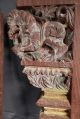 Pair Antique Oriental Carved Wood Dragon Brackets Corbel Polychrome Gargoyle Parts & Salvaged Pieces photo 1