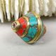 Js753 Chinese Tibetan Handmade Turquoise Brass Dzi Beads Pendant Other photo 1