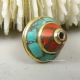 Js753 Chinese Tibetan Handmade Turquoise Brass Dzi Beads Pendant Other photo 2