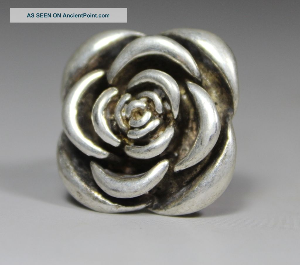 Chinese Old Silver Handwork Flower Ring Other photo