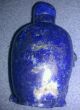 Solid Blue Lapis Lazuli Snuff Bottle W/ Carving Of Cranes Below Large Bonsai Snuff Bottles photo 3