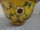 Chinese Porcelain Bowl Yellow Inside Red Lotus Colorful Exquisite Bowls photo 4