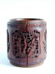 A Chinese Qing Dynasty Well Carved Bamboo Brush Pot Brush Pots photo 4