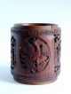 A Chinese Qing Dynasty Well Carved Bamboo Brush Pot Brush Pots photo 6
