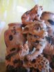 Antique Chinese Qing Dynasty Calico Soapstone Carving Of Foo Fu Lion Dog Family Foo Dogs photo 5