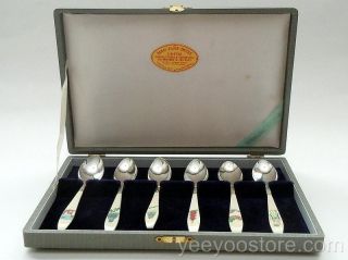 Unusual & Old Japanese Sterling Silver Boxed Tea/coffee Demi - Tasse Spoons photo