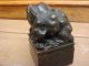 Antique 19c Important Chinese Asian Bronze Frog Toad Statue Other photo 5