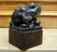 Antique 19c Important Chinese Asian Bronze Frog Toad Statue Other photo 7