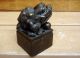 Antique 19c Important Chinese Asian Bronze Frog Toad Statue Other photo 8