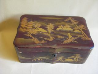 Japanese Antique Lacquer Box photo
