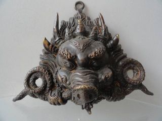 Chinese Ancient Bronze Mask Warding Off Evil Old photo