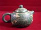 Antique Chinese Yixing Teapot Green Carved,  Signed & Marked,  Handmade Pottery Teapots photo 3