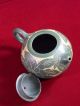 Antique Chinese Yixing Teapot Green Carved,  Signed & Marked,  Handmade Pottery Teapots photo 5