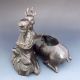 Chinese Bronze Pot & Lid W Buddha & Deer Nr Pots photo 5