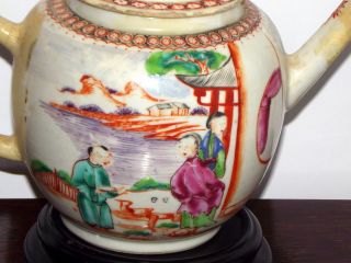 Chinese 18th C.  Qianlong Mandarin Teapot photo