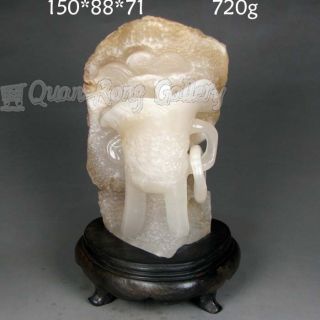 Chinese Shoushan Stone Statue W Libation Cup Nr photo