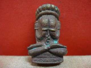 Phra Pidta Yantra Save Luck Wealth Mini Buddha Thai Amulet photo