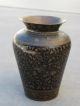 Great Design Black Niello Enamel Bronze Vase Moradabad India C 1870 Anglo - Indian India photo 2
