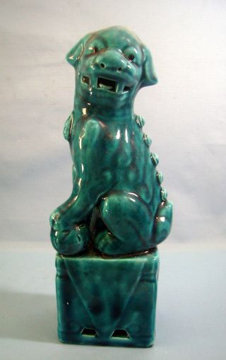 Turquoise Temple Foo Dog 10.  5 