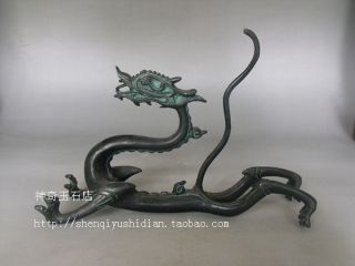 Js776 Rare,  Chinese Bronze Carved Dragons Statues photo