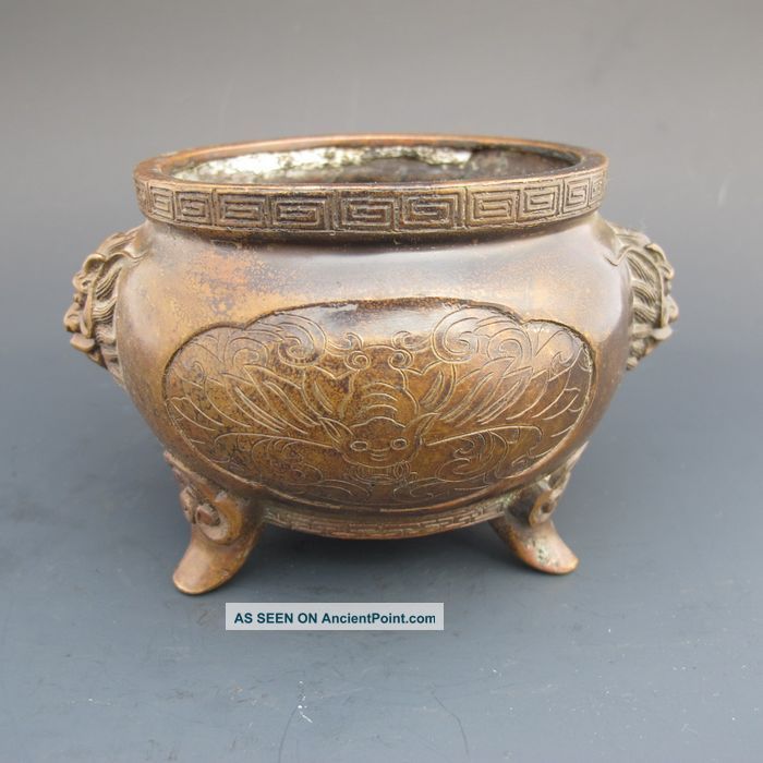 Chinese Bronze Incense Burner W Mark Nr Incense Burners photo