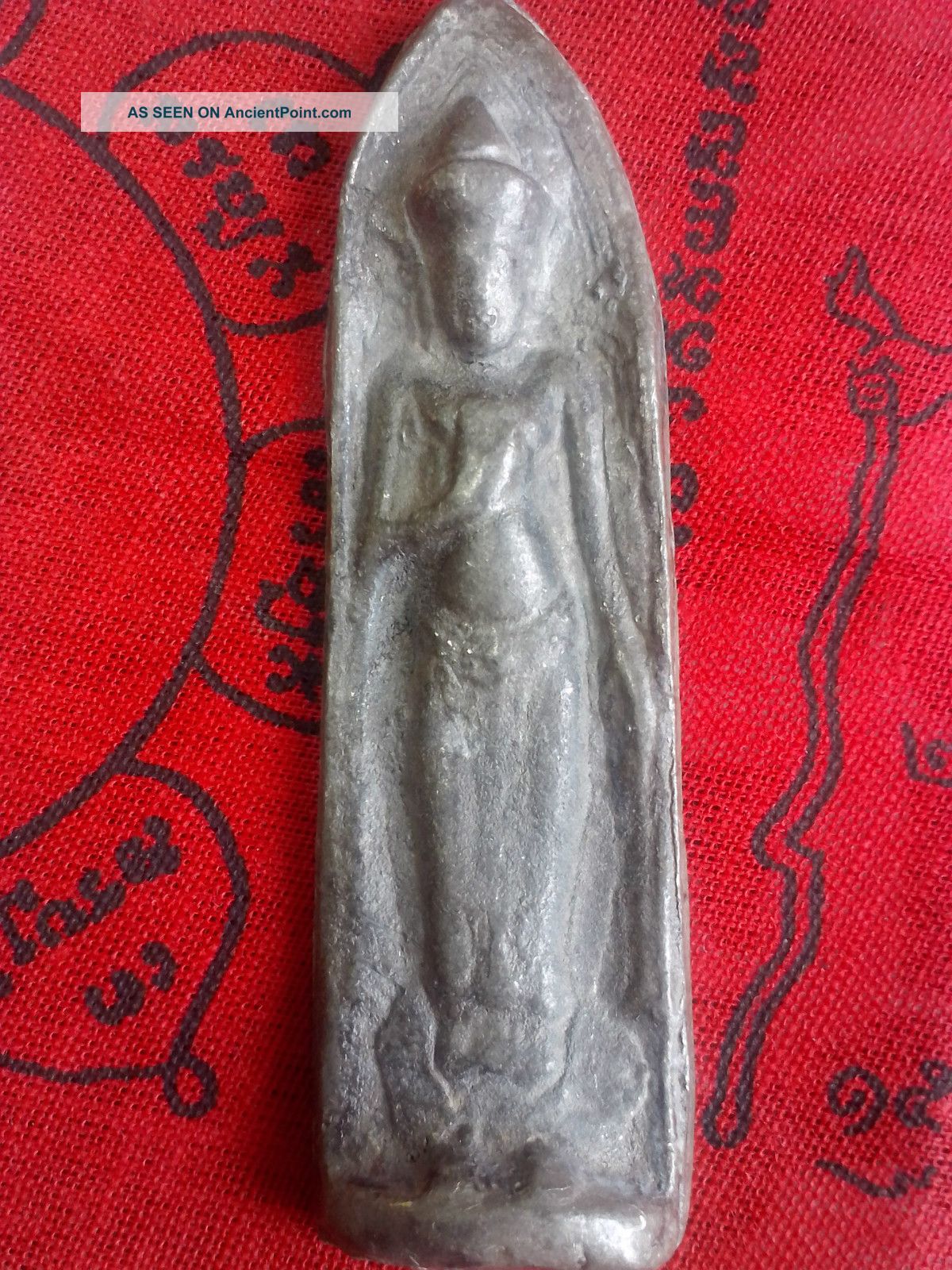 Antique Buddha Statue Angkor Wat Style Amulet Pendant Nr Amulets photo