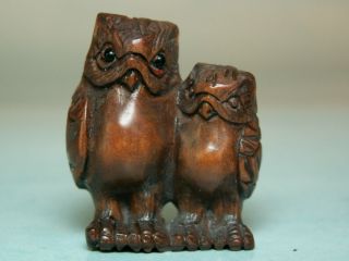 Owls - Detailed Netsuke / Ojimi Ukw482 photo
