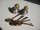 Vintage Oriental Brass Enamel Cloisonne Spoons Salt Pepper Shaker Boxes photo 1