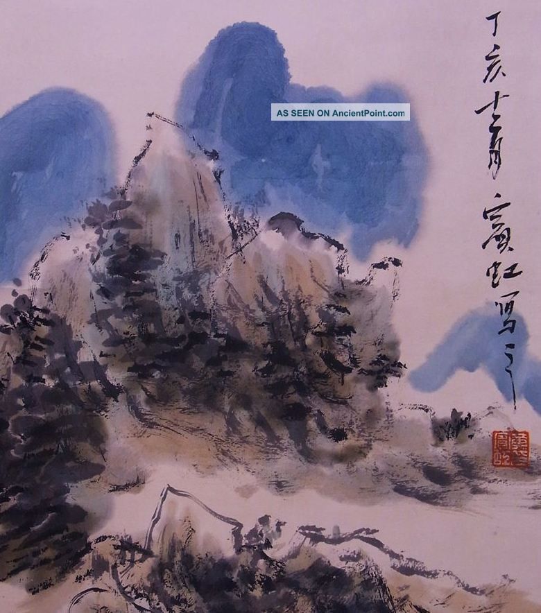 Chinese Ink Painting Hanging Scroll Spring Mountai Hand Painted Paintings & Scrolls photo