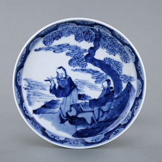 Chinese Blue And White Plate With Six Character Mark photo