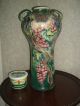 Rare Antique Japanese Monumental Satsuma Moriage Large Floor Vase With Grapes Vases photo 1