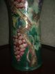 Rare Antique Japanese Monumental Satsuma Moriage Large Floor Vase With Grapes Vases photo 4