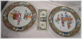 Very Old Pair Of Choice Matching Chinese Plates photo