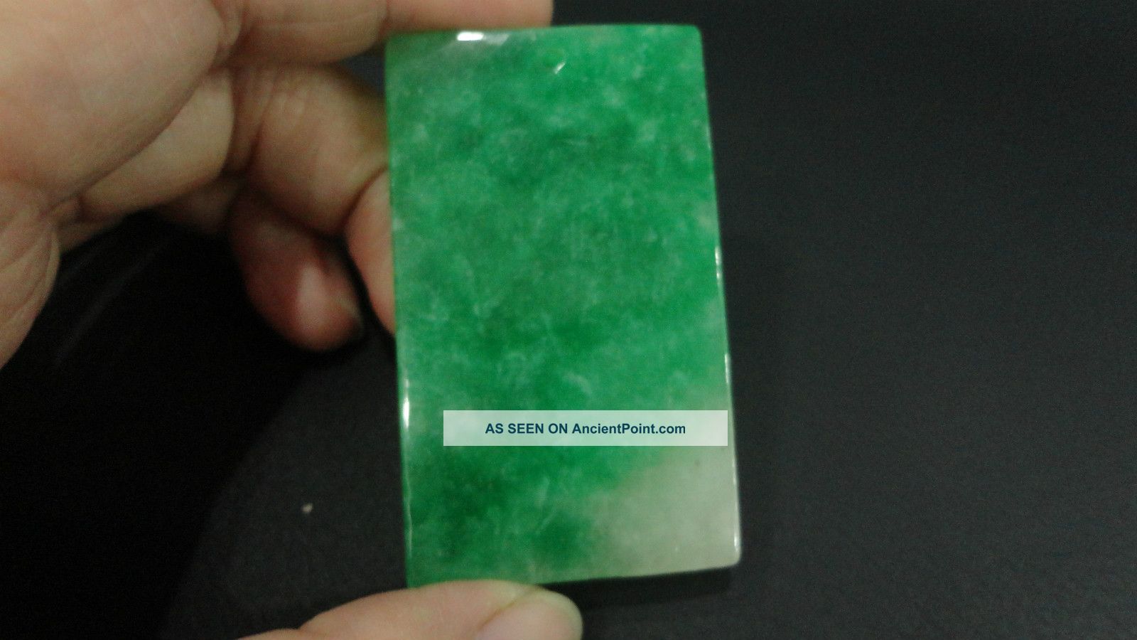 Glossy/ Chinese Prefect Antique Green Jade Pendant/chapte/57mm Lx35mmwx8mm H Necklaces & Pendants photo