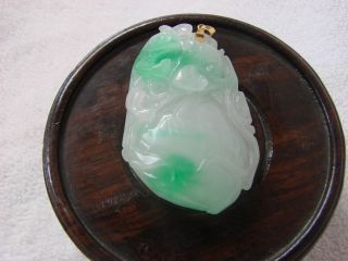 A Carved Green Jade Statue And Gold ——divine Monkey photo