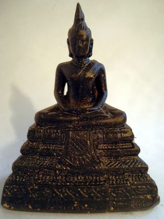 Attractive Thai,  Ayutthaya,  Bronze Seated Buddha Statue - Luang Por Sorthorn. photo