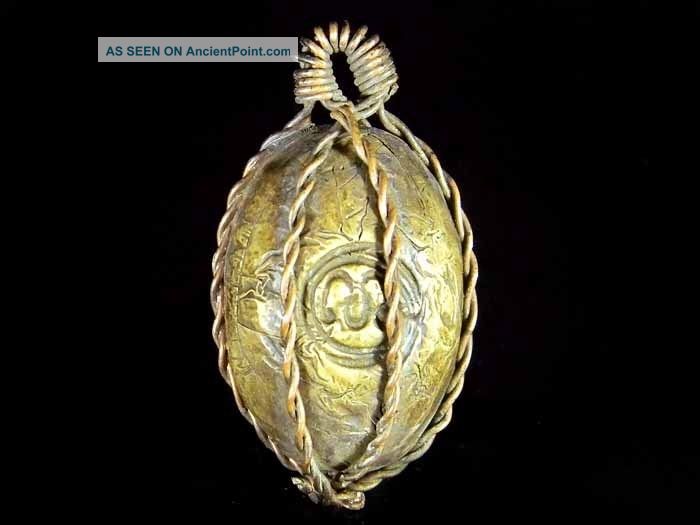 Rare Old Bronze Monk Made Mixed Metal Luk Sakot Thai Amulet For Life Protection Amulets photo