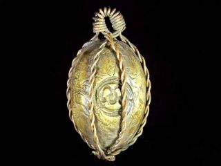 Rare Old Bronze Monk Made Mixed Metal Luk Sakot Thai Amulet For Life Protection photo