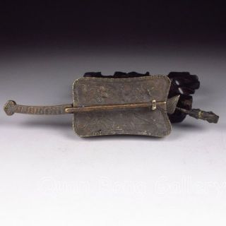 Archaistic Chinese Bronze Lock & Key Nr photo
