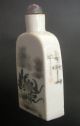 Antique Japanese Snuff Bottle,  Crab Design On Porcelain W/ Signature Snuff Bottles photo 2