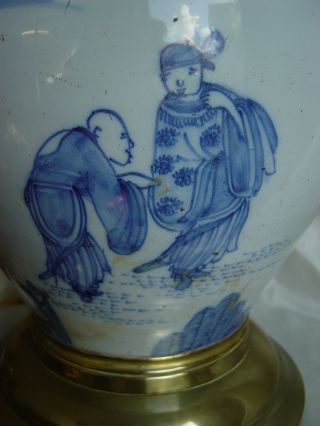 18th Large Huge B/w Chinese Export Porcelain Kangxi Vase photo