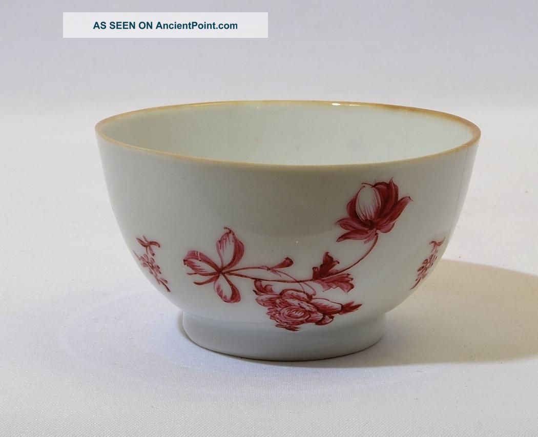 18thc Chinese Porcelain Tea Bowl - En Camaieu Floral Decoration Porcelain photo