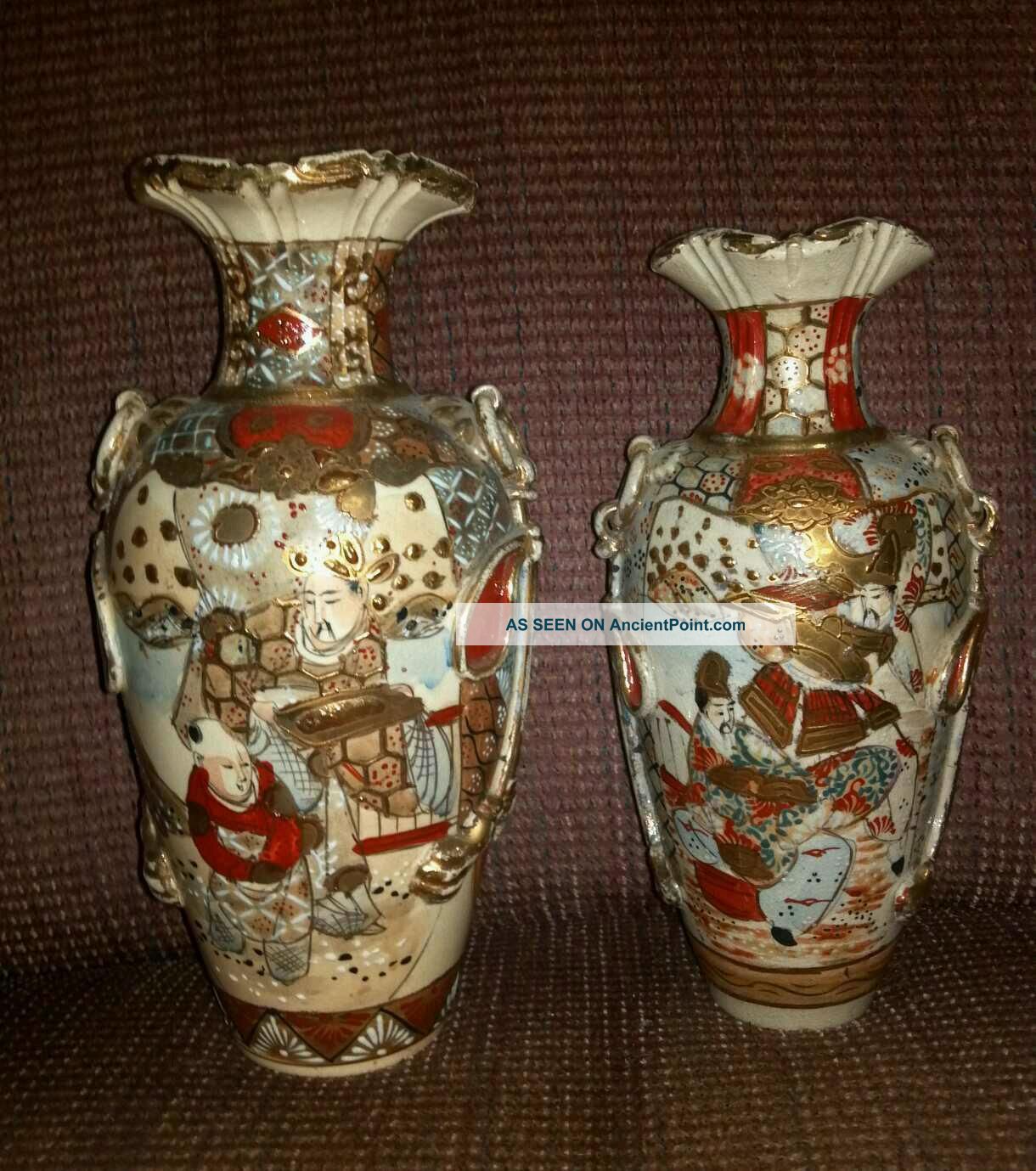 Vintage Pair Kyoto Satsuma Vases Vases photo