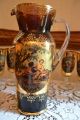 Vintage Oriental Art Pitcher And Glass Set Glasses & Cups photo 2