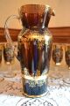 Vintage Oriental Art Pitcher And Glass Set Glasses & Cups photo 3