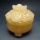Chinese Mihuang Jade Tripod Pot & Lid W Ingot & Coins Nr/pc1643 Pots photo 2